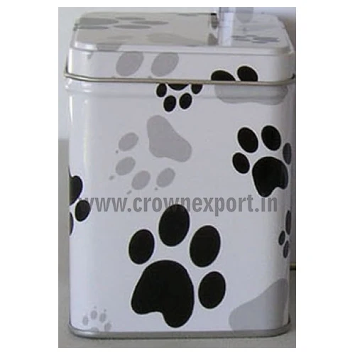 black & white color Tin pet urns Paw print tall urns paw mark pet cremation urn for dog & cat ashes from top listed supplier