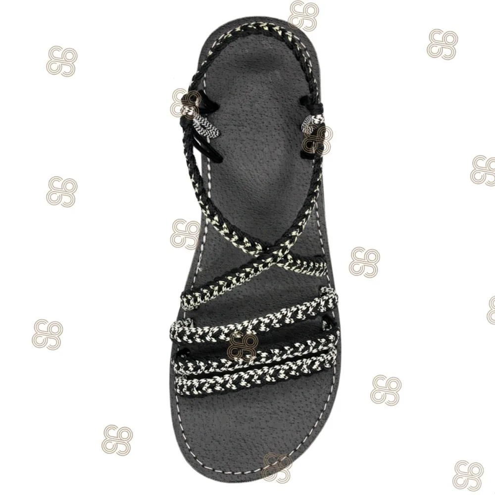 Hand Woven Rope Sandals for Women PVC EVA Rubber Flat Summer,spring SC001 TH;24