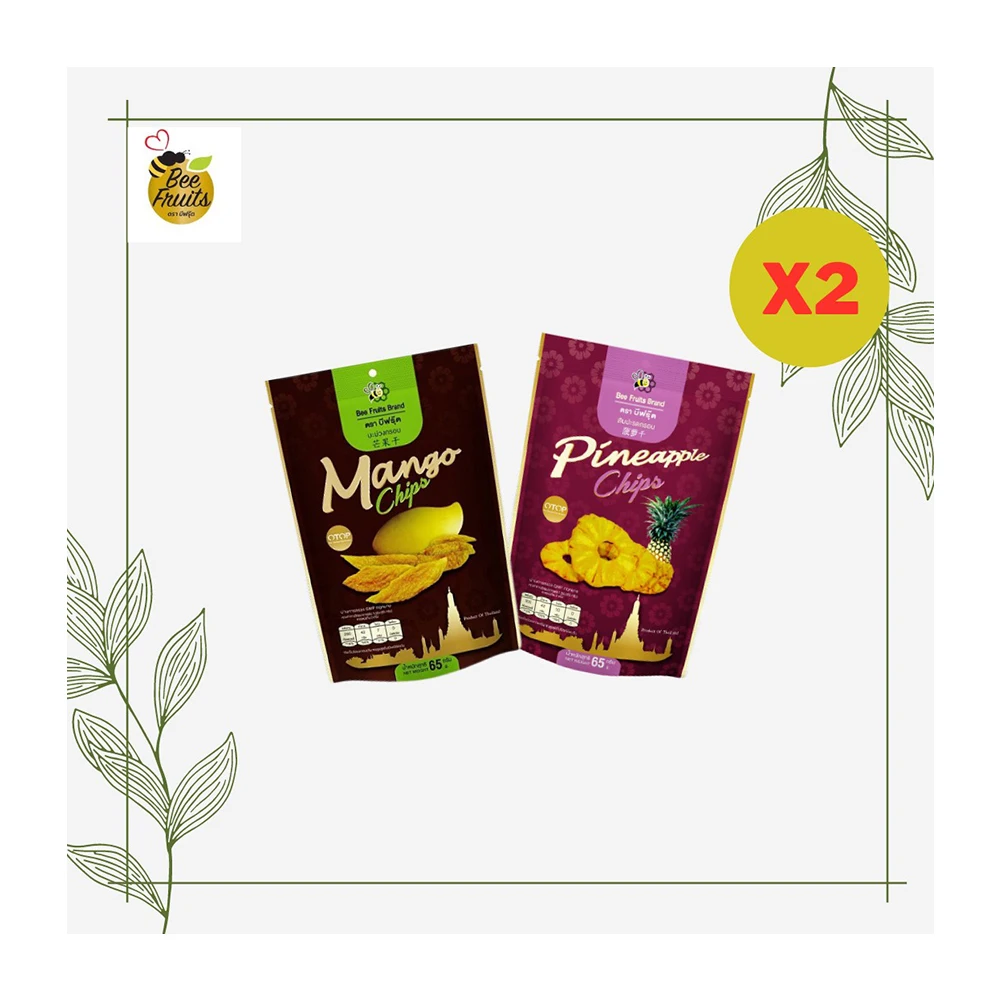 Best Price Wholesale vacuum fried fruit Pineapple and Mango Chips Quality Fruit Manufacturer From Thailand Duo set