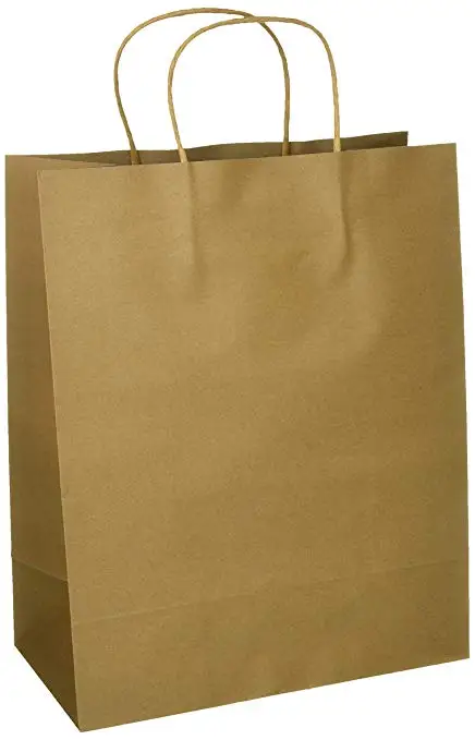 Natural Kraft Paper Bag With Twisted Handles Brown Wholesale Paper Bags Custom Size Paper Grocery Bags for Shopping