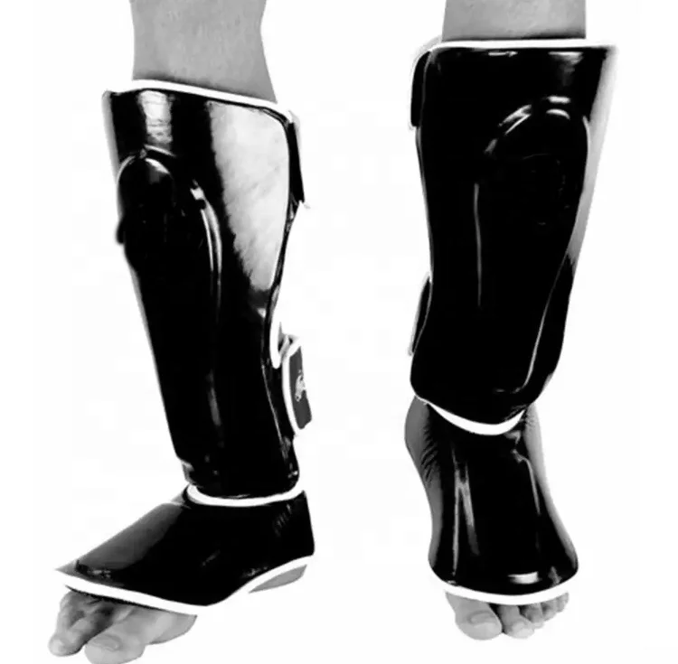 Cheap Price Hgih Quality Custom Black Shin Instep Custom Elastic Shin Guard Kick Boxing Shin Made In Pakistan