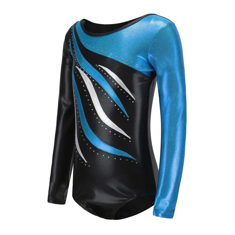 Girls Ballet Gymnastics Suit Long Sleeve Leotards Dance club Practice Clothes Girls Diamond Body Suit  gymnastic costume