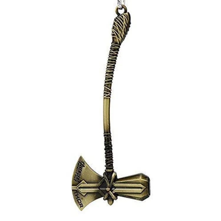 China creative antique bronze 3D  axe shape custom die casting metal  keychain