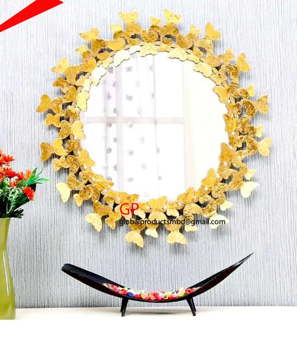 most luxury golden leaf wall mirror for interior