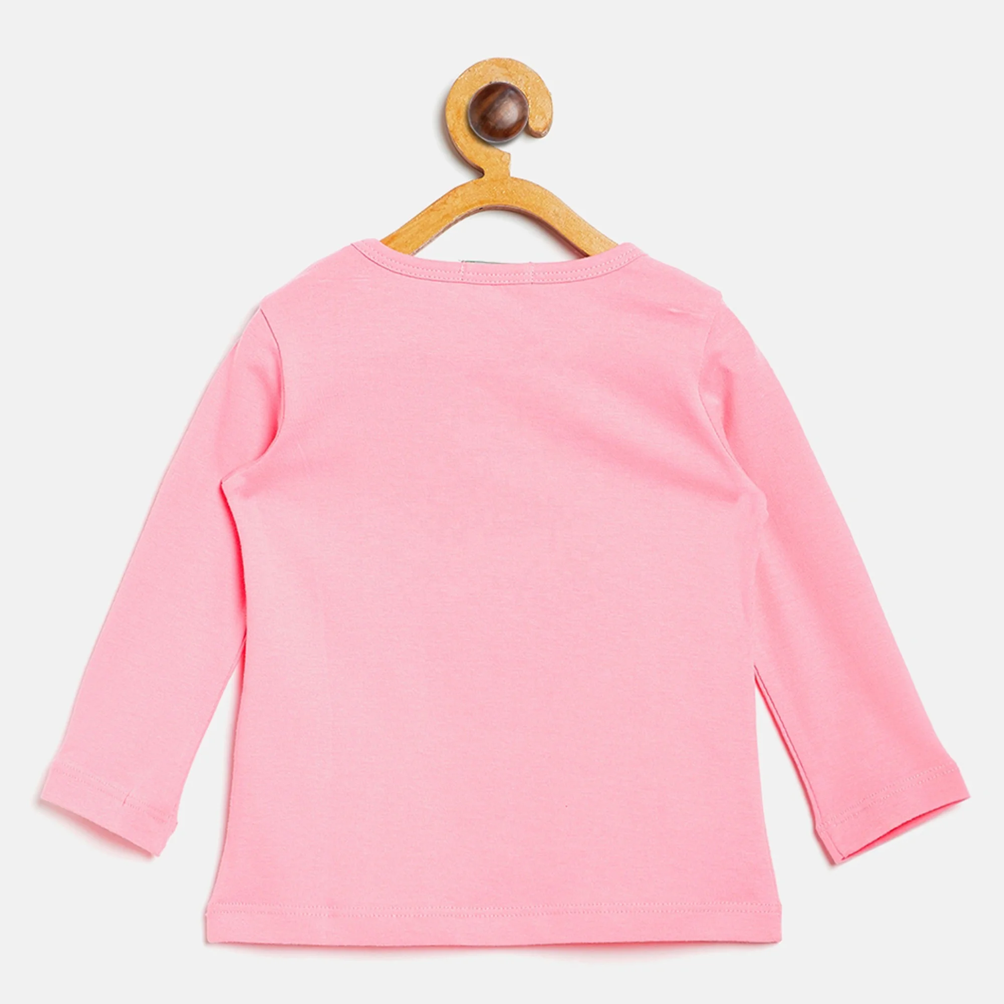 Суперудобная заводская цена Детская футболка розового цвета с длинным рукавом для девочек детская одежда блестящим принтом оптовая продажа