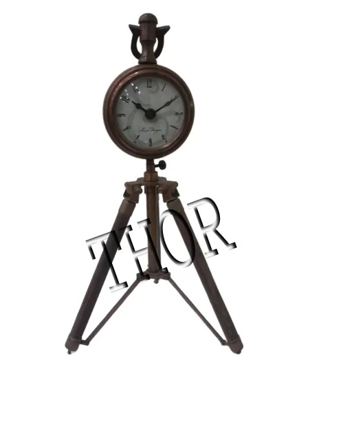 Collectible Tripod Table Clock Wooden Stand  Beautiful Clock Living Room/ Bedroom /Home And Office Decor