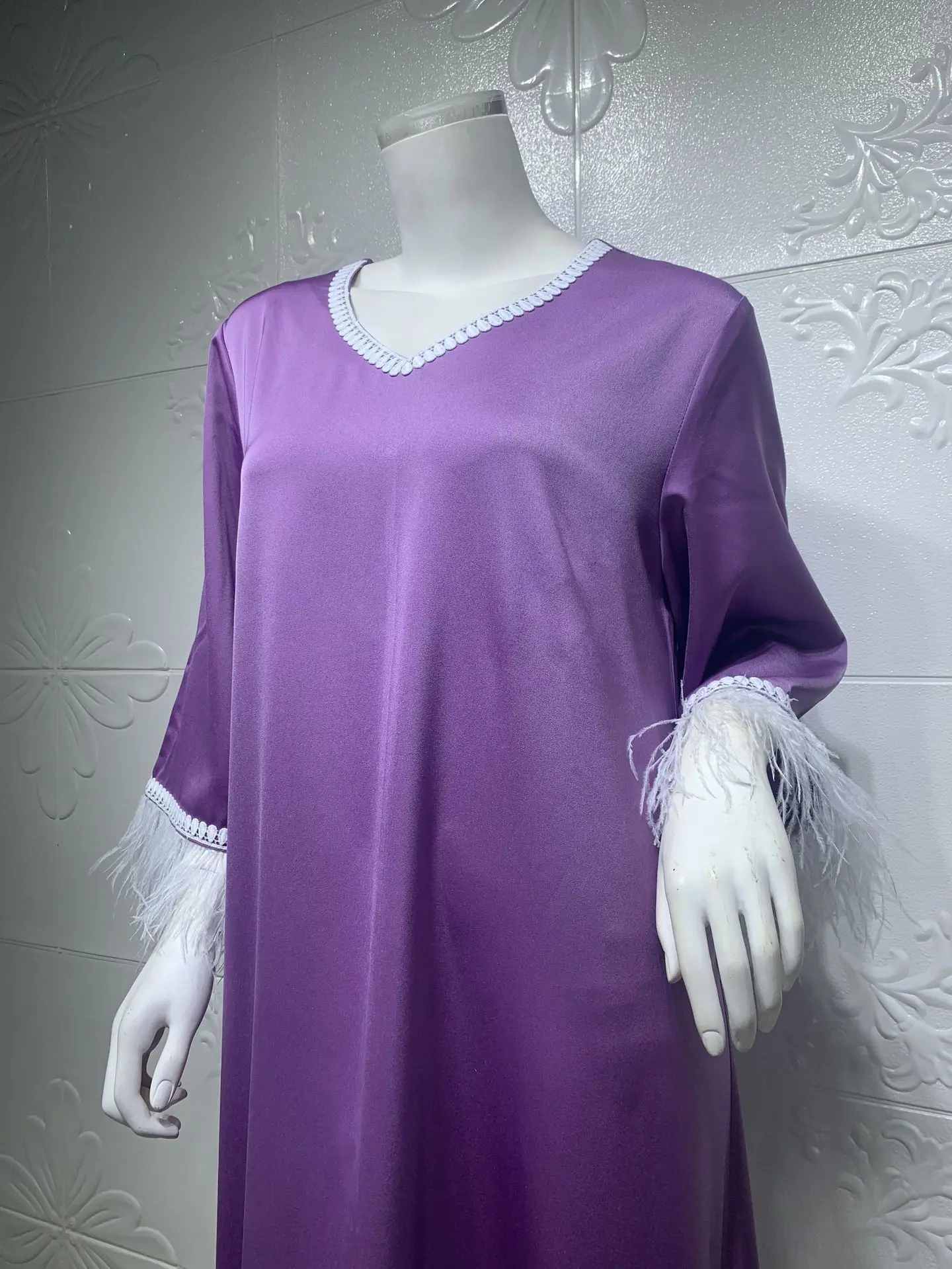 Wholesale Turkish Clothes New Model Abaya In Dubai Silk Kaftan Plus Size Islamic Robe Women Muslim Dress