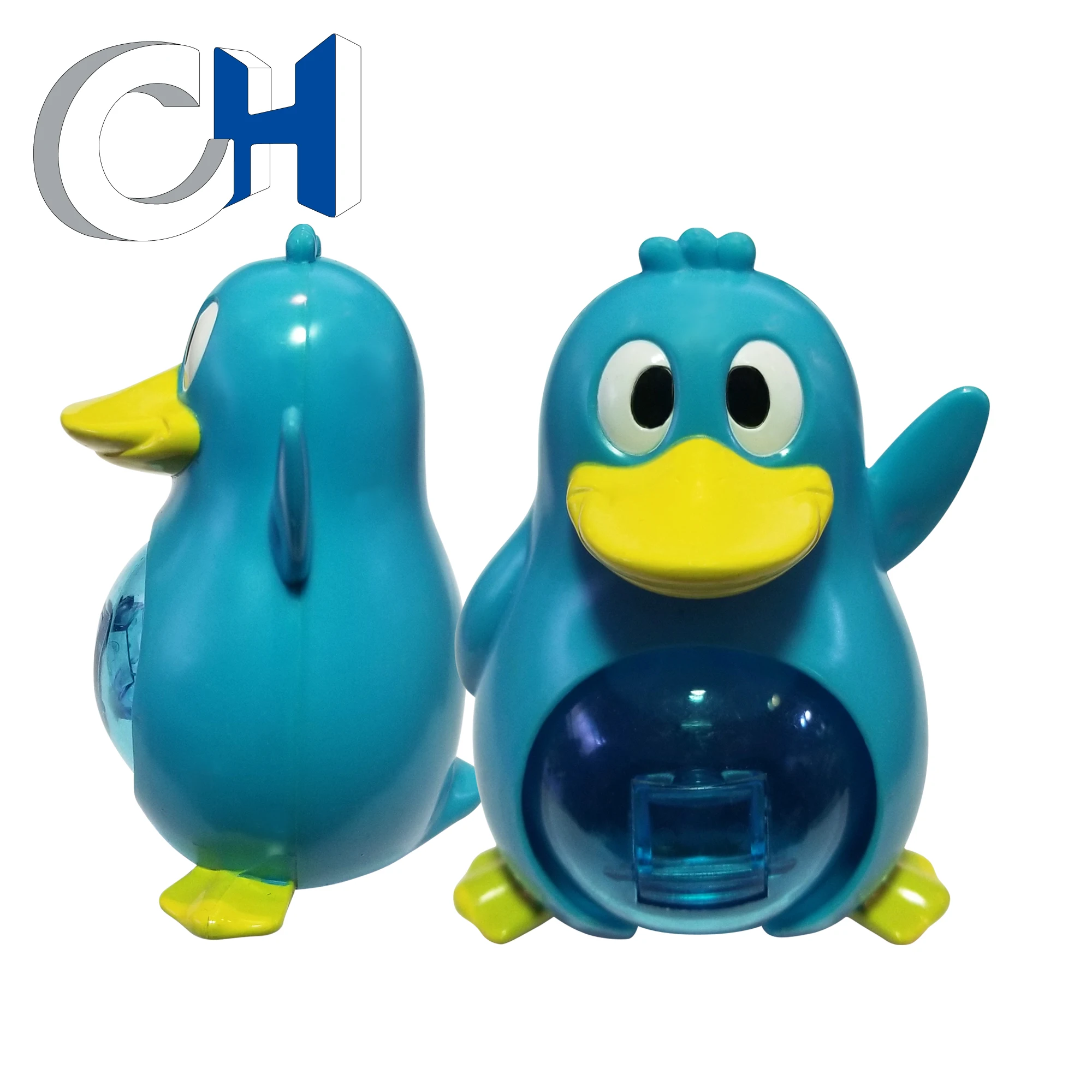 Customized Creative Colored Transparent Plastic animal penguin candy toy