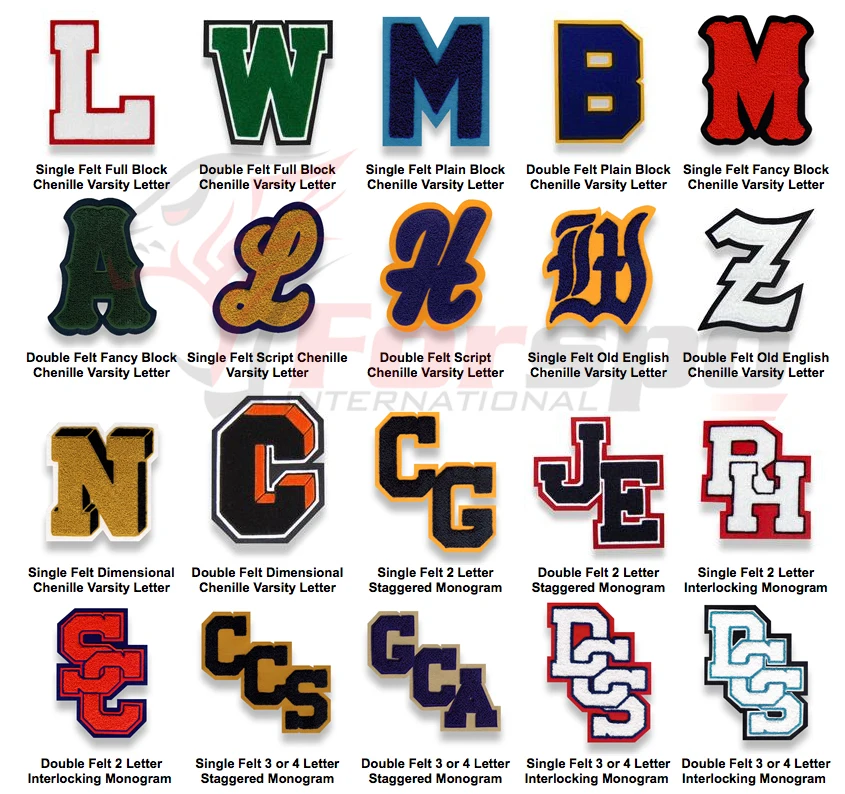 High School  Letterman Jacket With Chenille Patches