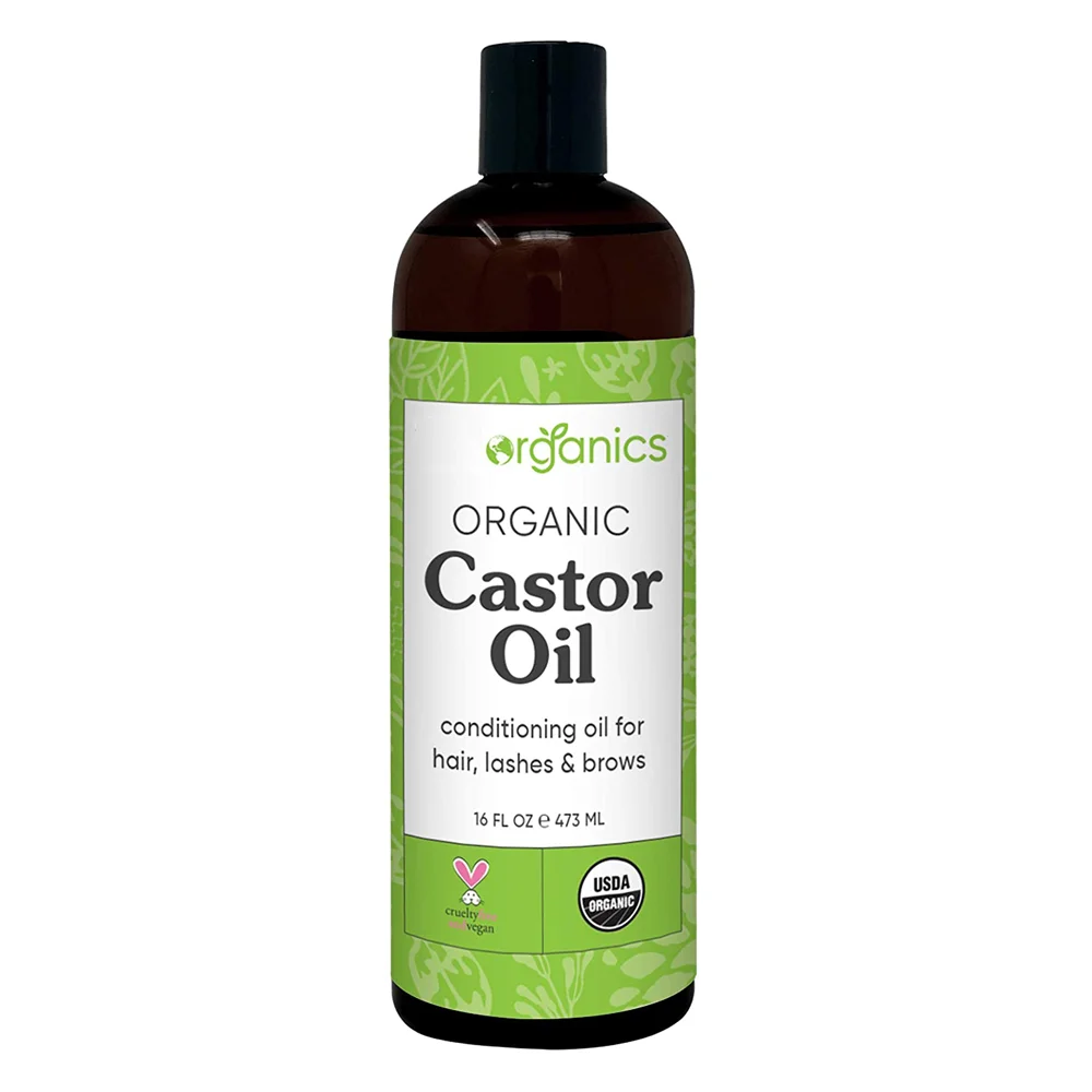 Castor Oil Organic Cold-Pressed (16oz) 100% Pure Hexane-Free Castor Oil - Conditioning & Healing, For Dry Skin, Hair Growth