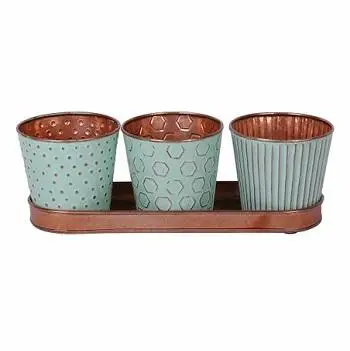 Yellow Herb Pot Set Home & Garden Decorative Planter Best Design Flower Plant Holder Metal Planter Indoor Outdoor Window Box