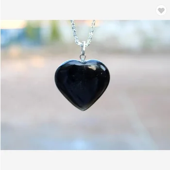 Black Tourmaline Heart Gemstone Pendant
