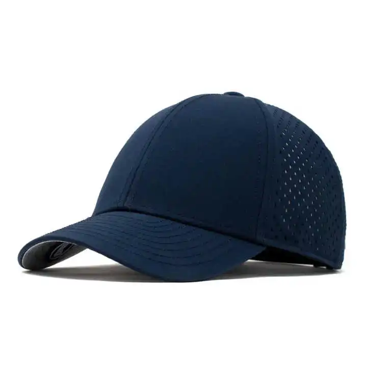 Customized Logo Breathable Quick Dry Nylon polyester Laser Holes Sports Golf Perforated Sports-Cap for Men/Women
