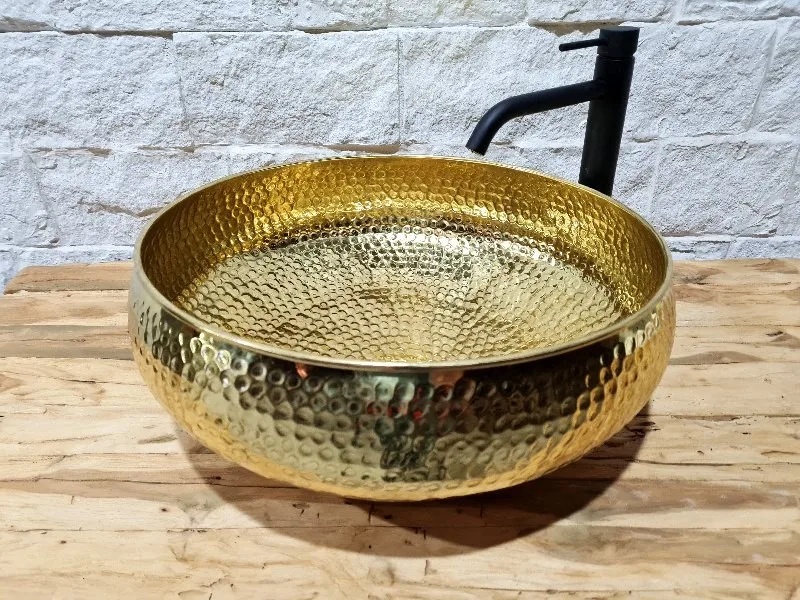 Round Copper Sink Sunset Non Gloss Hammered Kitchen Wash Basin Wash And Utensils Washer Sink Outer Mosaic Designer Sink Modern