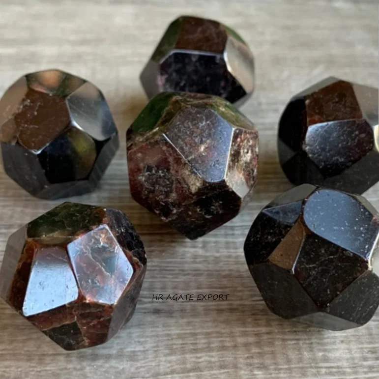 Wholesale Natural Crystal Red Garnet Healing faceted Football For Sale