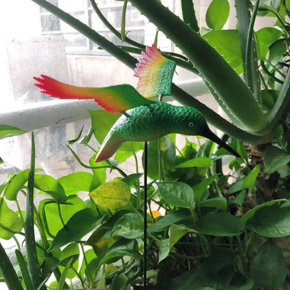 Osgoodway Flying Hummingbird Garden Decorations Cute Outdoor Animal Statue Courtyard Lawn Steel Metal Cut Flower Hot Plastic