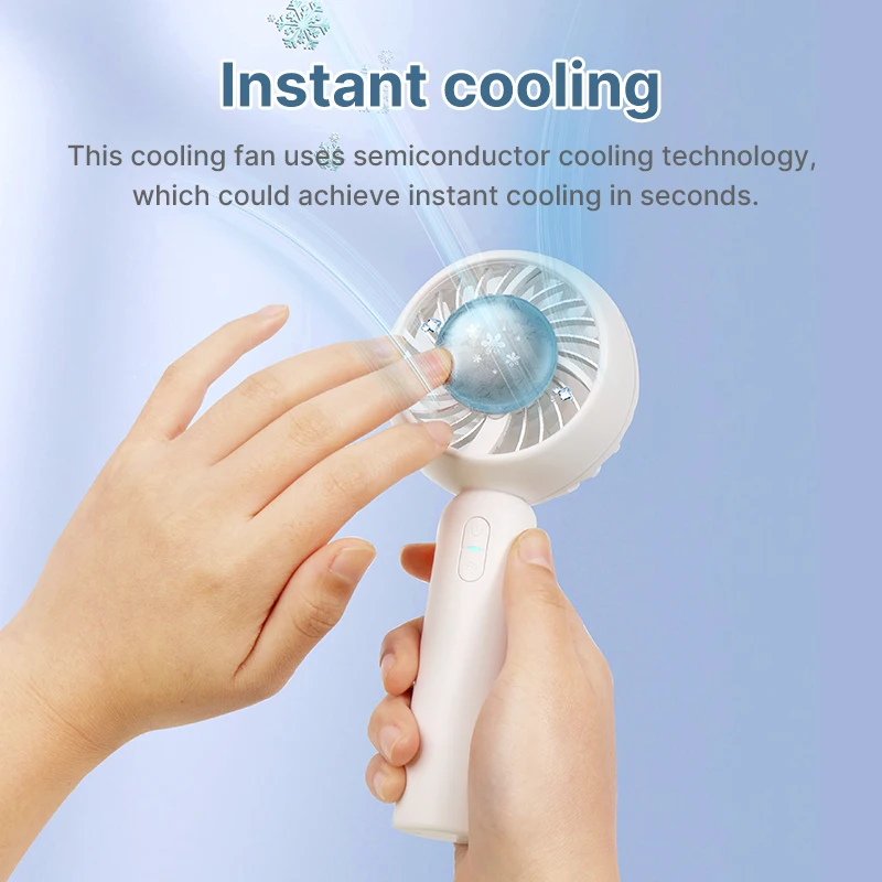 Summer upgraded outdoor mini portable ice compress fan ice hockey refrigeration usb rechargeable handheld strong cooling fan