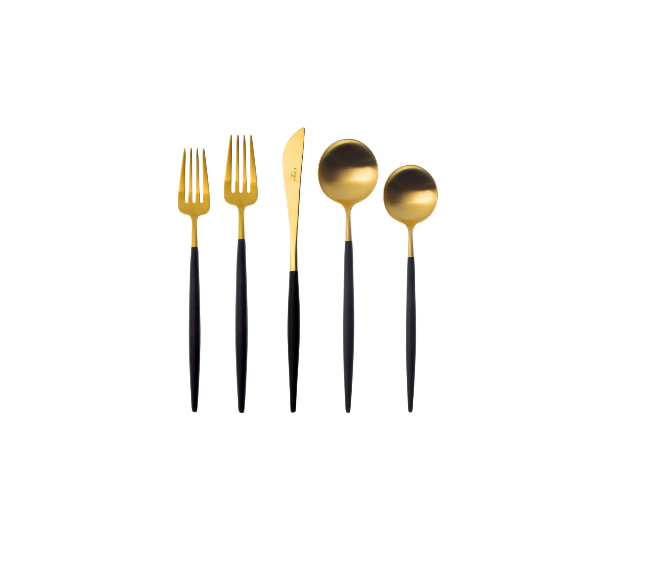 Gold Plated Cutlery Set of 5 New Hammered Design Metal Flatware Set For Wedding Used New Metal Cutlery Spoon An Fork