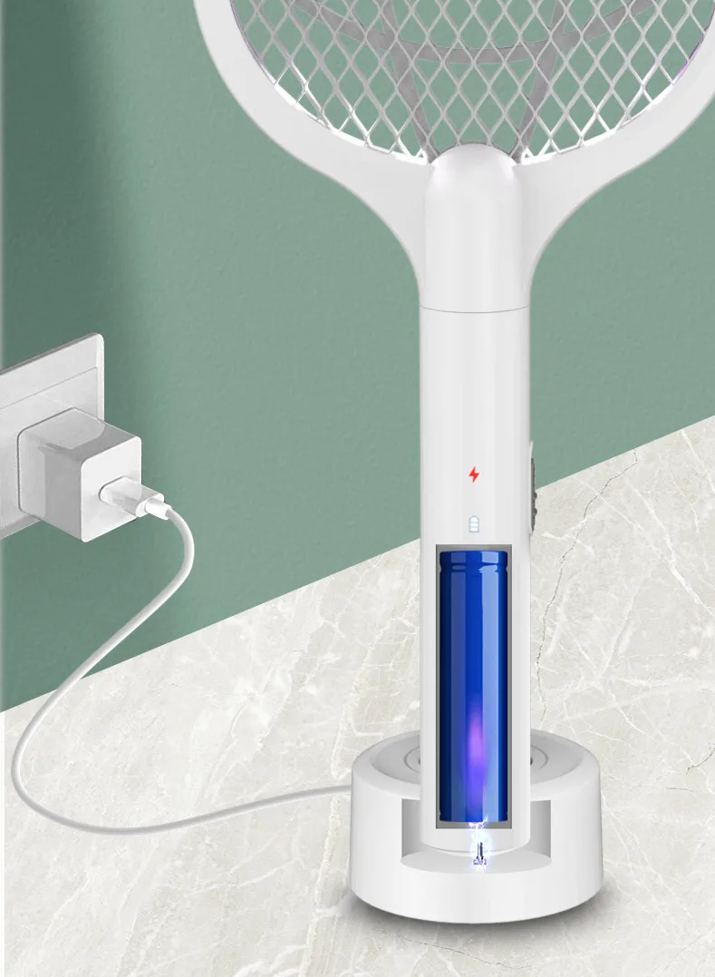 LED light USB electric fly swatter Anti Mosquito killer Racket pest control uv lamp for killing mosquitoes