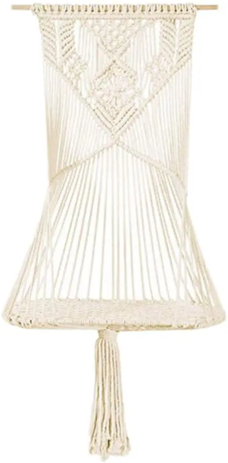 Macrame Hanging Swing Cat Bed with Hanging Kit for Indoor Cats