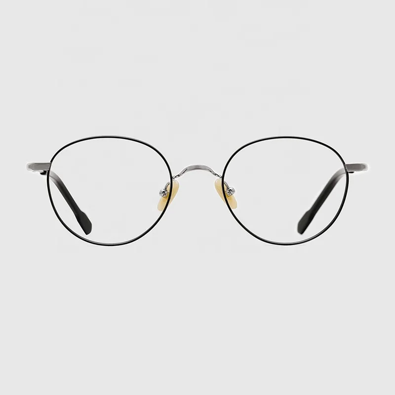 China Wholesale Clear Lens plate Gold black  Eyeglasses Frames Metal Optical Frame