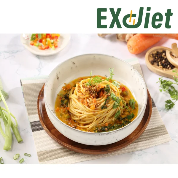 Готовая пища с мясом на растительной основе кремовая морковь белок и волокно плюс овсяная лапша