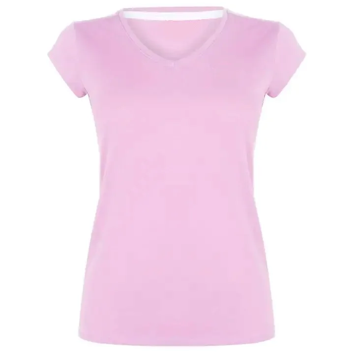 V Neck Women Basic Anti-pilling Short T Shirt Best Selling Summer for Ladies XS Eco-friendly Jersey XL Knitted Plain Dyed