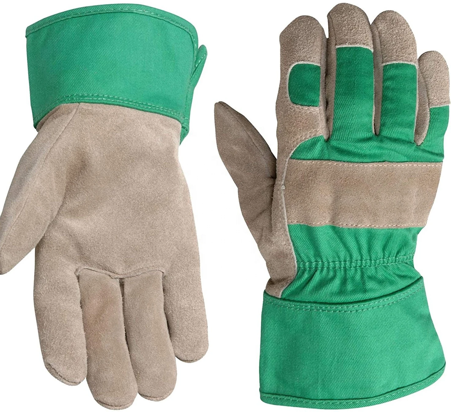 Рабочие перчатки/защитные перчатки из коровьей спилковой кожи задний хлопок внутри флисовая подкладка натуральный белый в различных цветах