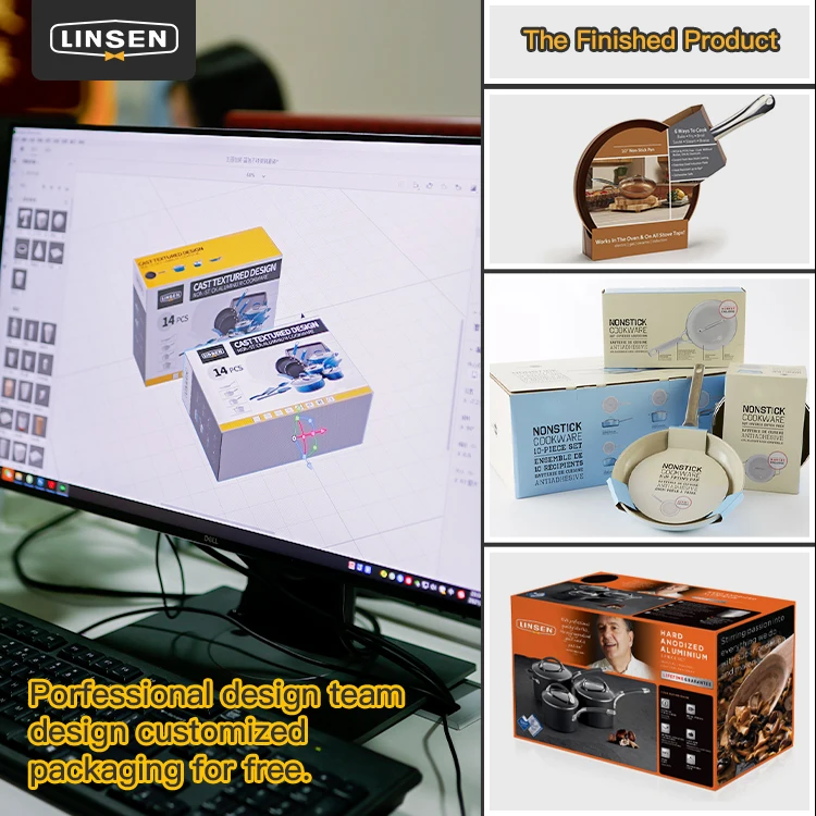 7/10/16Pcs OEM Die Cast Aluminum Composite Bottom White Marble Non Stick Pots And Pans With Wooden Handle Cookware Sets