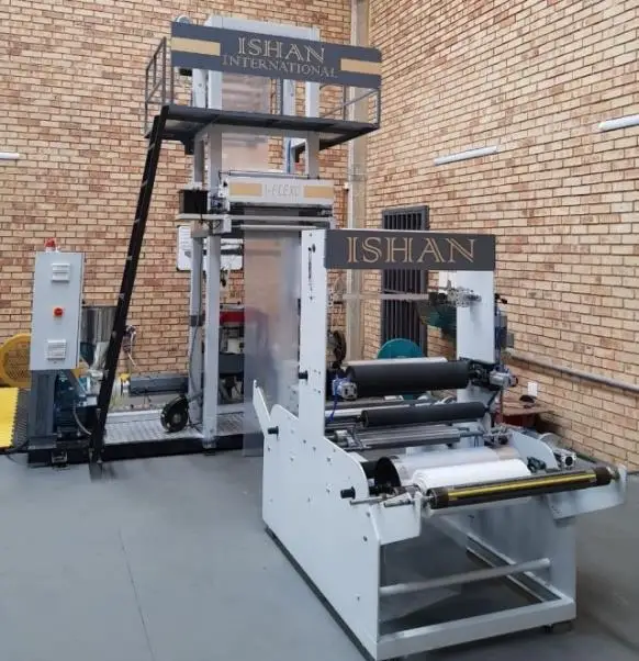 Monolayer Blown film Extrusion Machine  Monolayer Blown film Extrusion Machine, Model: ISHAN  ML 32 Twin Die