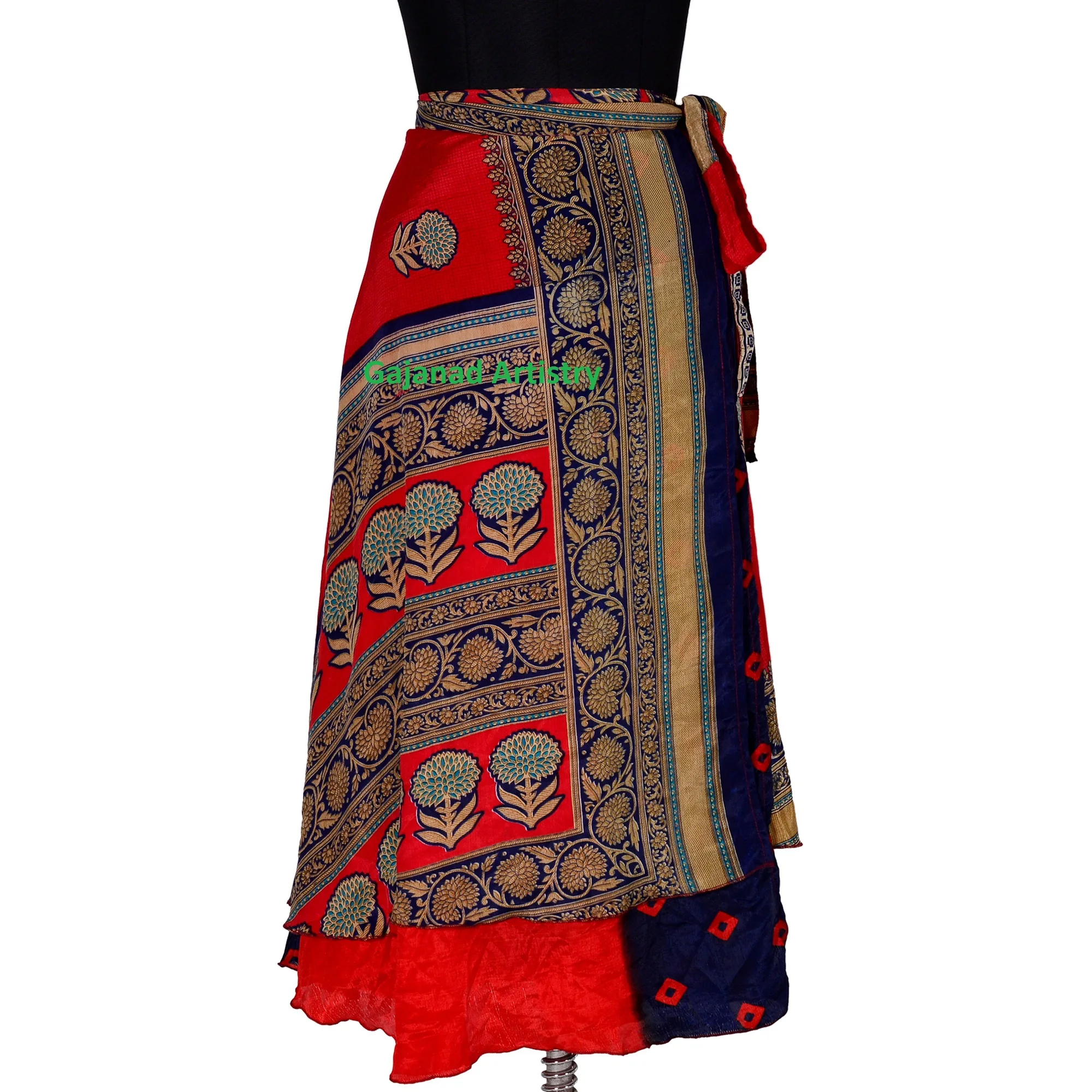 Vintage silk reversible long skirt Vintage  Silk Long  wrap around long  Silk sari long wrap skirt reversible women dress