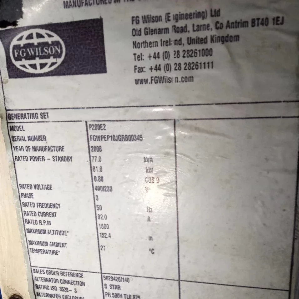 FG Wilson Silent type genset