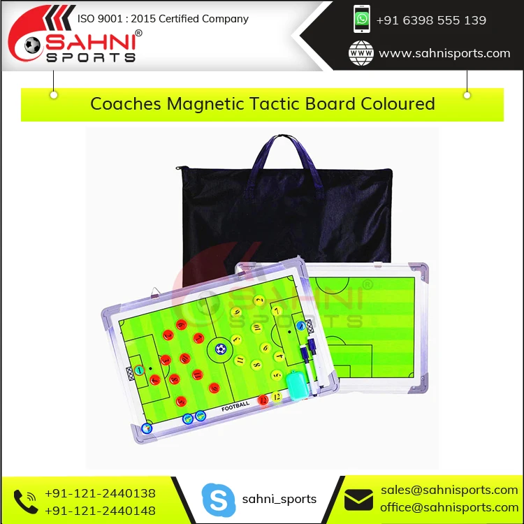 Football Soccer Colored Field Printed Coaches Magnetic Tactic Board with Hanging Clips for Different Sports at Competitive Price