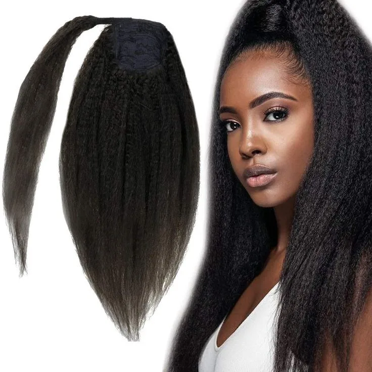 100% натуральные волосы конский хвост длинный прямой кудрявый Реми человеческие все цвета в наличии