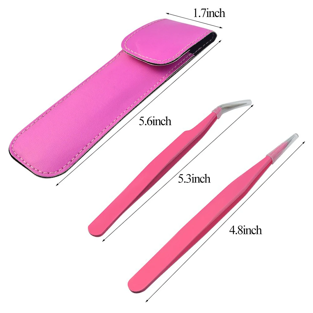 Diamond grip eyelash tweezers with custom logo False Eyelashes & Tools Best Quality Fiber Tips Tweezers