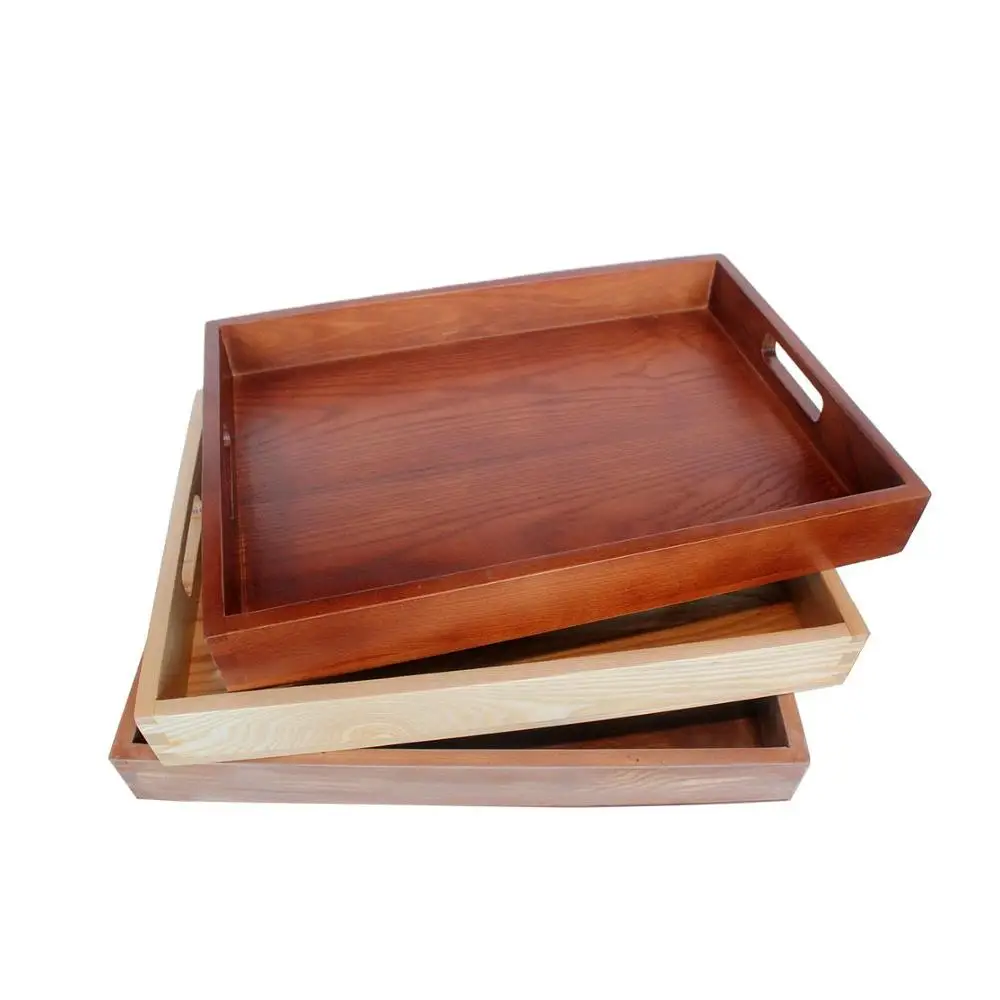Wholesale cheapest with high quality wooden serving tray for hotel from Vietnam