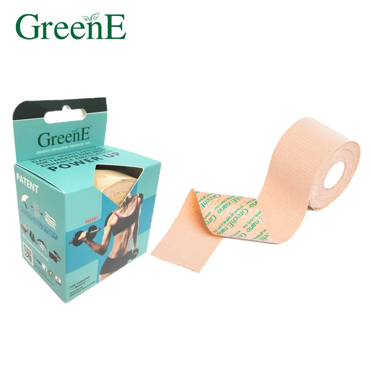 Мягкая акупунктурная обезболивающая лента GreenE 500 см-rol (кожа) для