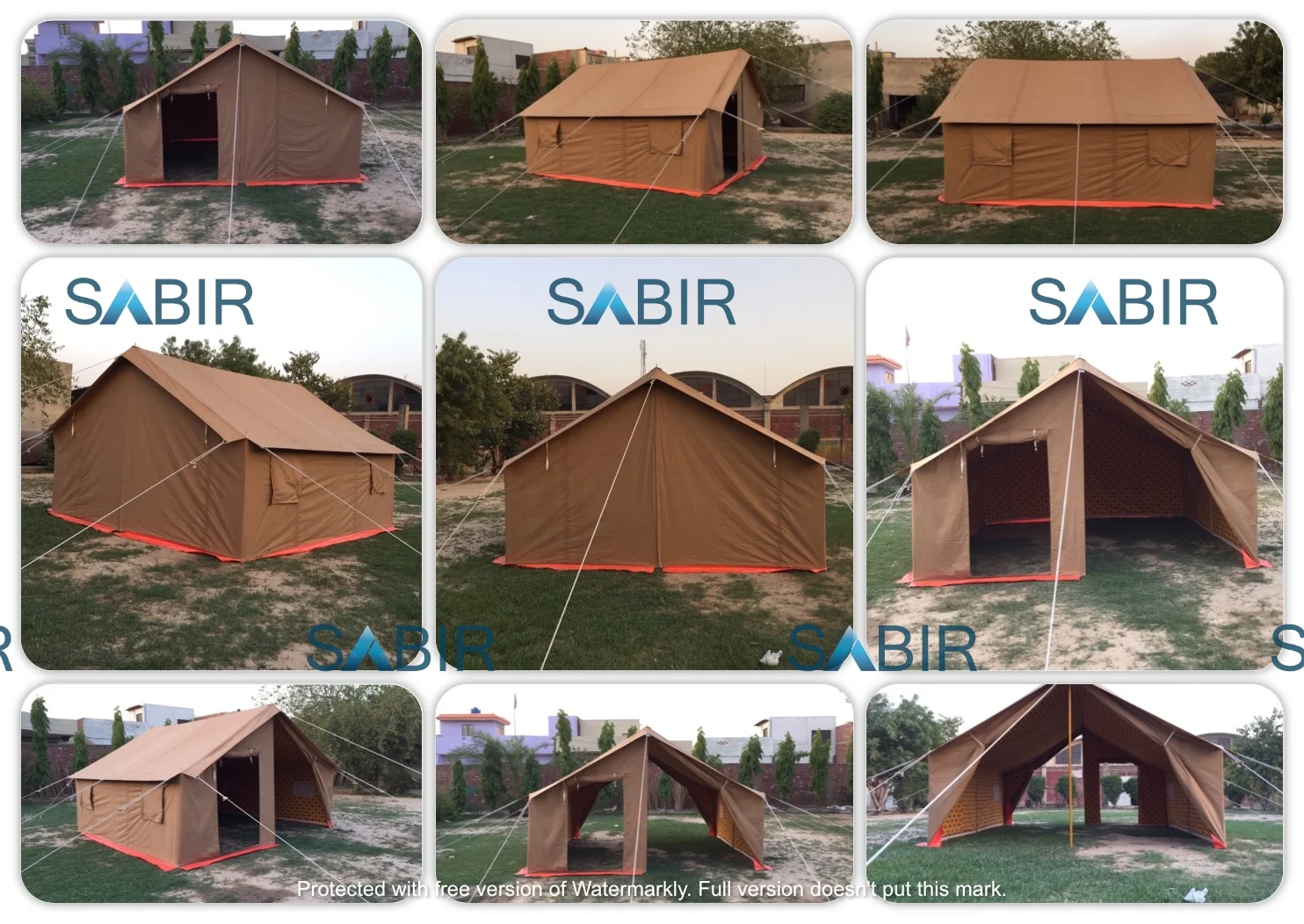 Canvas Camping Tent Customize Size and Colour Khaki Olive Green White Black Beige Outdoor Waterproof Canvas Camping Tent