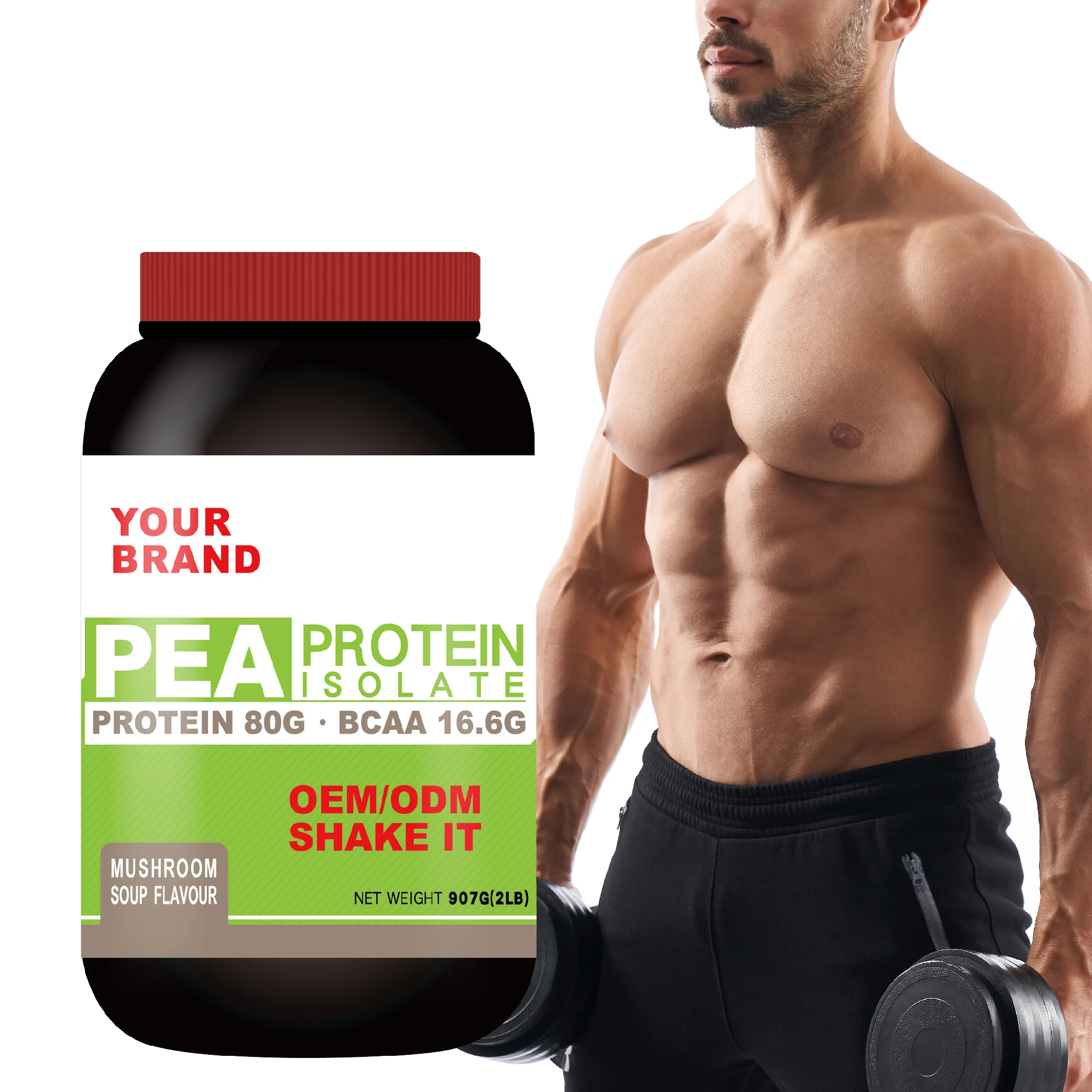 Best Sale 80% Pure Pea Protein Isolate Powder for Nutrition Enhancer Mushroom Soup Flavour 2lb