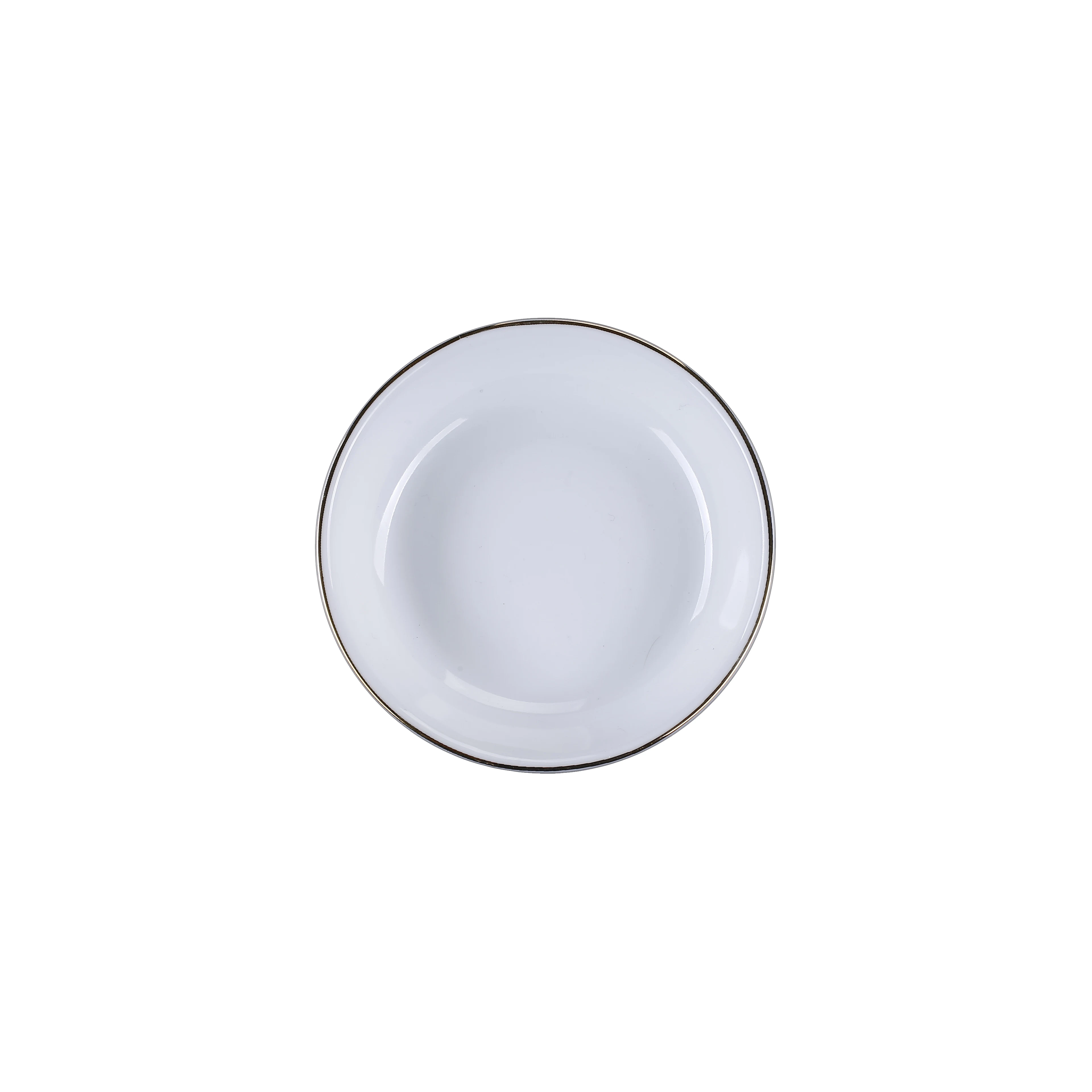 OEM White porcelain salt and pepper dish with platinum gold rim for high-end hotels & restaurants wholesale manufacture