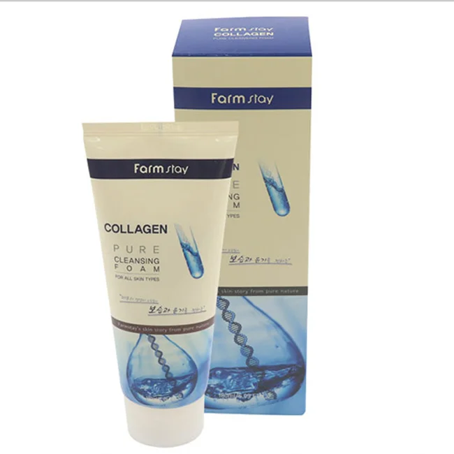 FARMSTAY COLLAGEN PURE CLEANSING FOAM  - made in Korean Cosmetic - Deep Cleansing Pore Cleaner Moisturizing Nourishing Firming