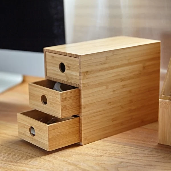 3-Drawer  Organizer Bamboo Chest