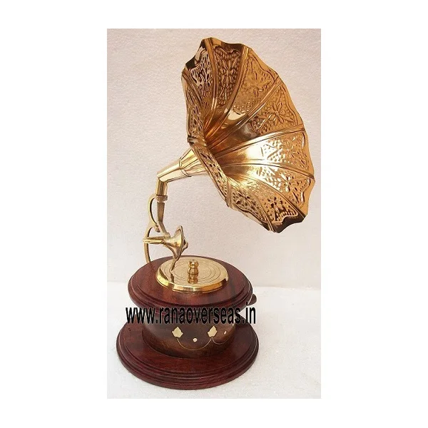 European High End Antique Wooden Gramophone With Round Base For Restaurant , Hotel And Home