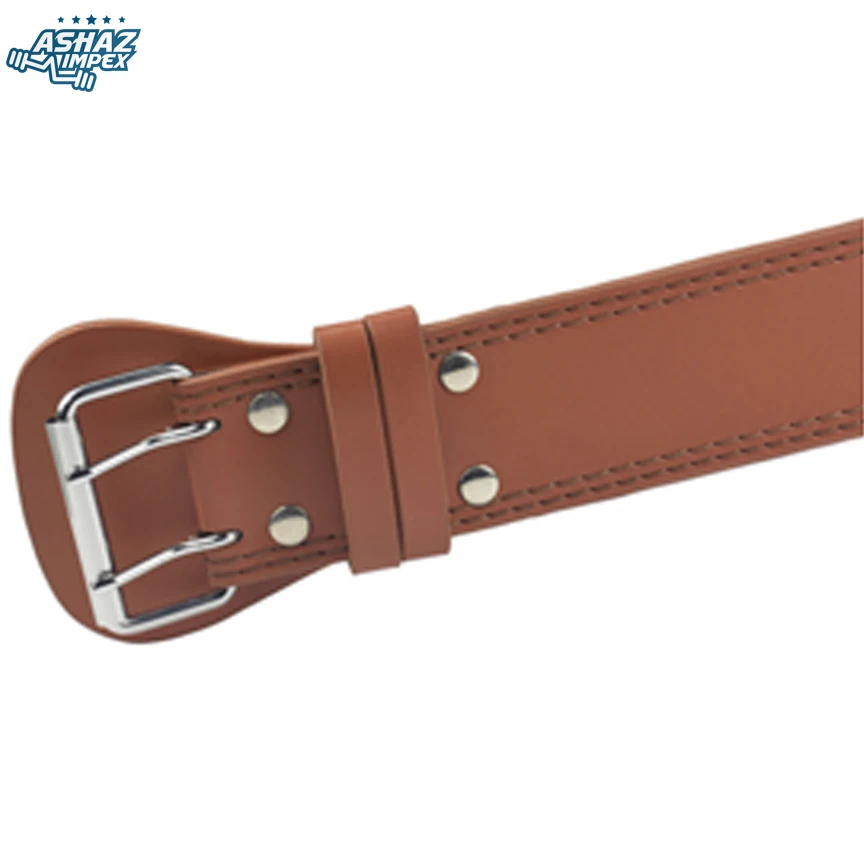 OEM Customized Heavy Gym Cowhide Fitness Belt Weight Lifting Power Belt Custom Logo Sports Safety Gym Leather