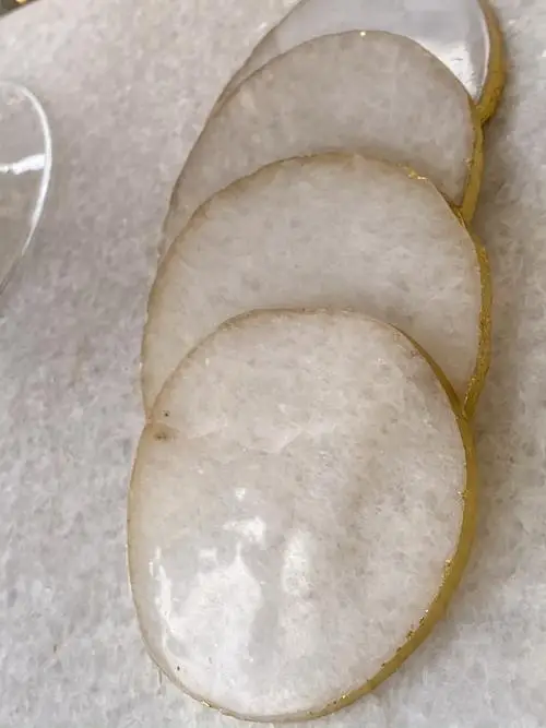 White Marble Gold fancy edge Handmade Modern Coasters