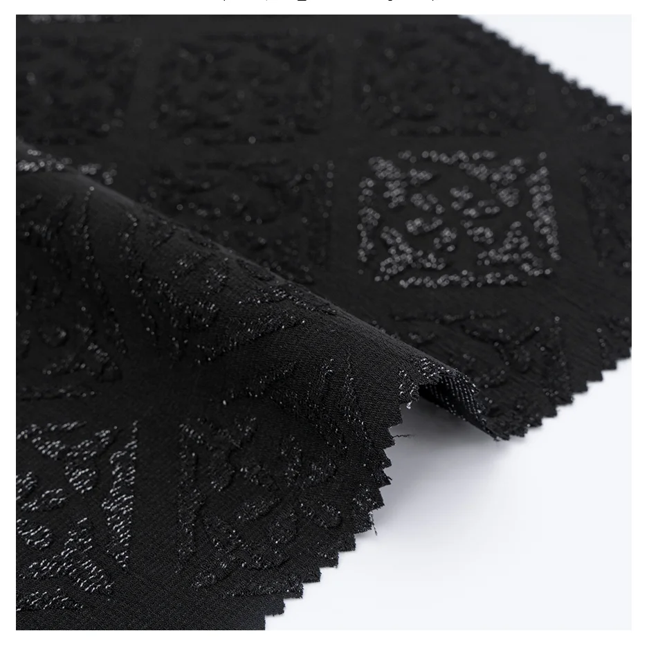Polyester Rayon Jacquard Material for Abaya Fabric Formal Black Muslim Fashion