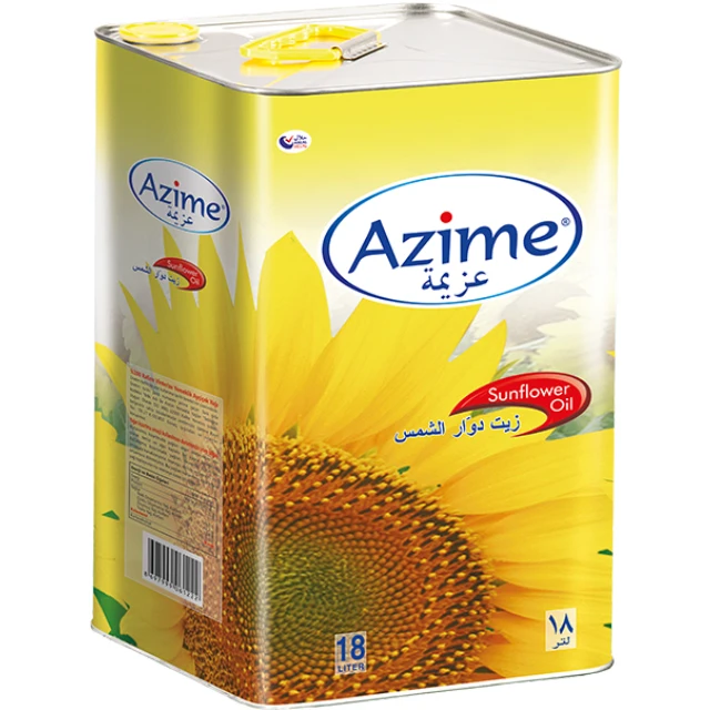 Чистое подсолнечное масло Azime 18 л Оловянное рафинированное подсолнечное масло