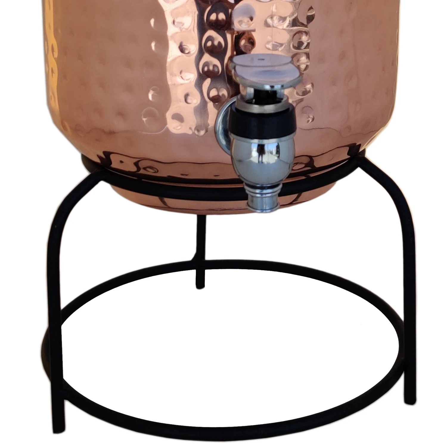 Hammered Heavy Copper Water Dispenser Container Pot with Stand 100% Pure Copper Good Health Benefits 3000 - 5000 ML