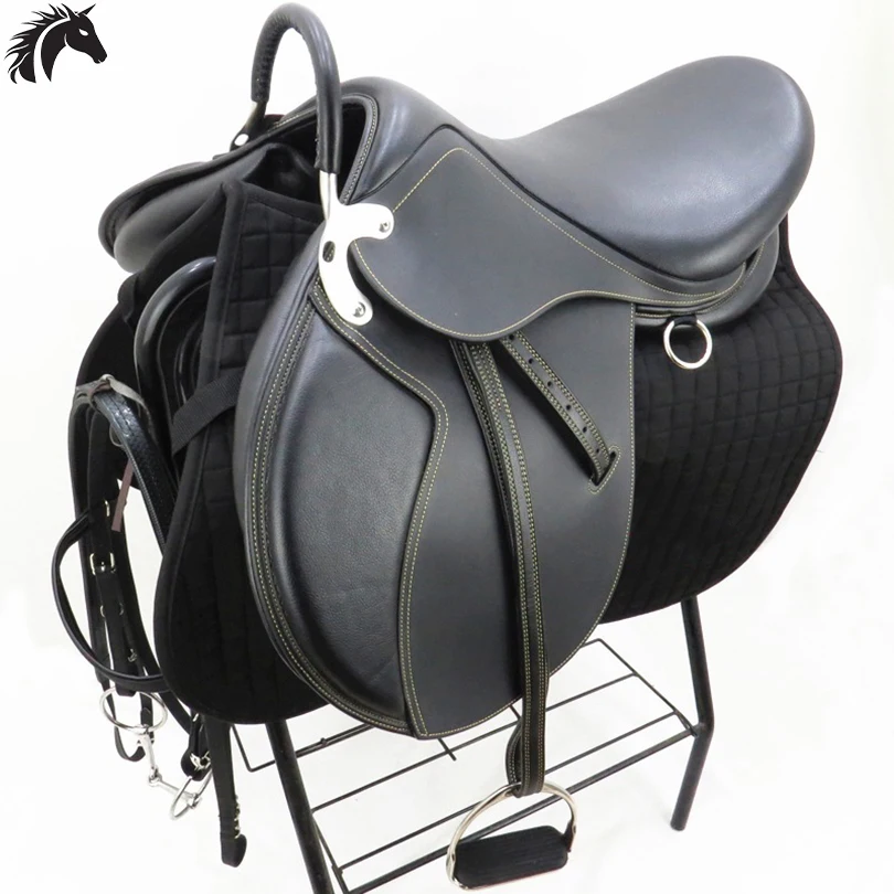 2022 New style western leather horse jumping saddle english horse saddle for horses racing