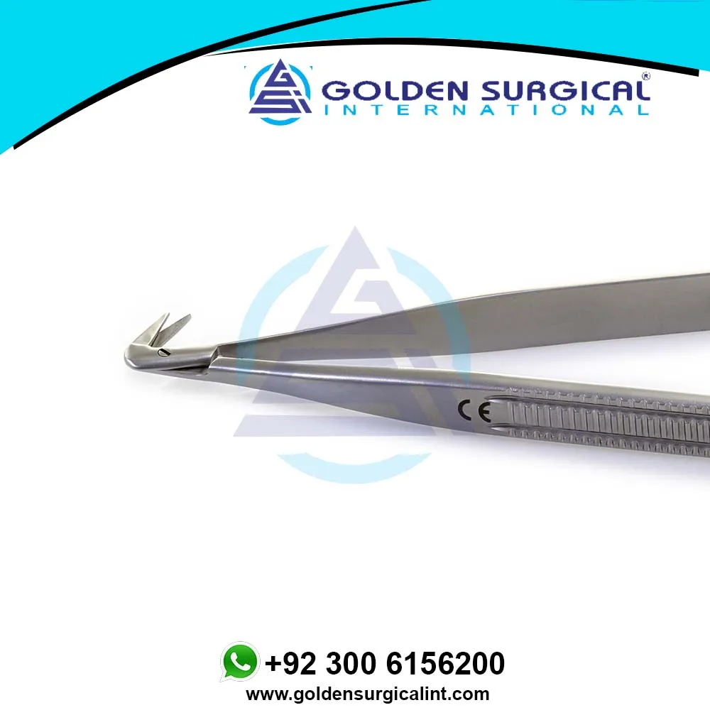 V-Neck Micro Fine Blades Potts Scissors Angled , Flat Handle, Stainless Steel | medical Surgical Scissors High Quality